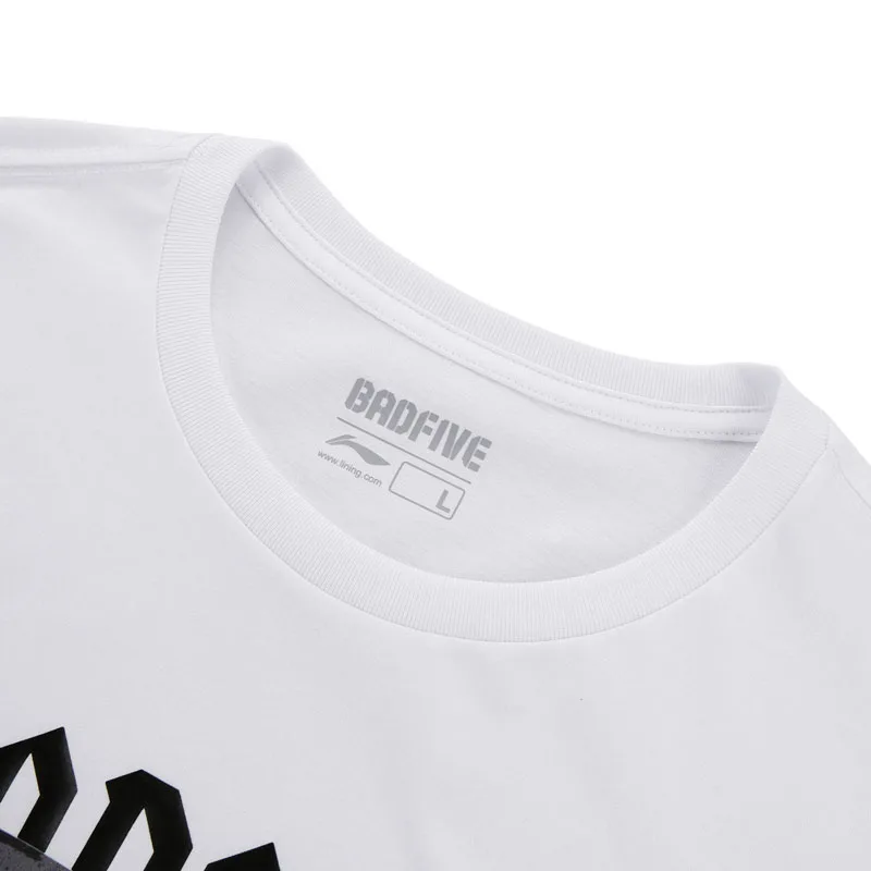 Li-Ning Men Basketball Culture Jersey BAD FIVE Breathable Regular Fit LiNing 100%Cotton Sports T-Shirts Tee Tops AHSN303 CJAS18 | Спорт и
