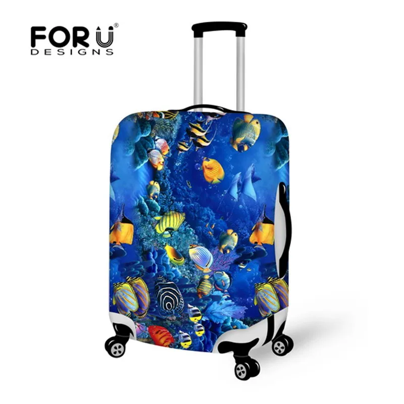 FORUDESIGNS/чехол с принтом флага России, США, чехол для тележки, чехол 18-28 дюймов, пылезащитный эластичный багажный Защитный чехол, Испания