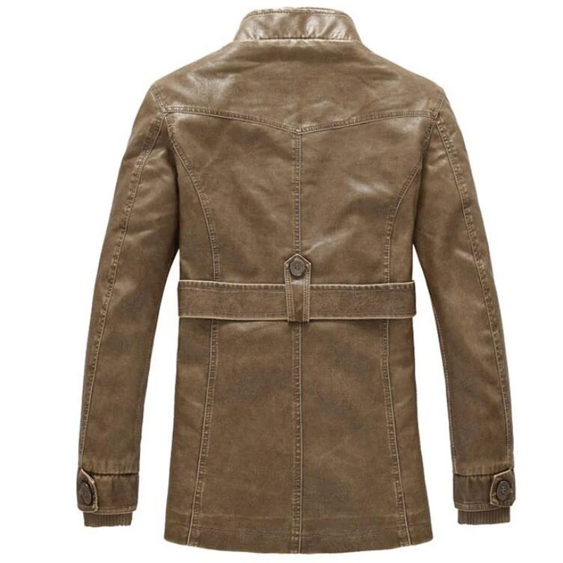 Winter Jacket Men Brand New Windproof Leather Jackets Mens Stand Collar Thicken Fleece Warm Coats Outwear Clothes | Мужская одежда