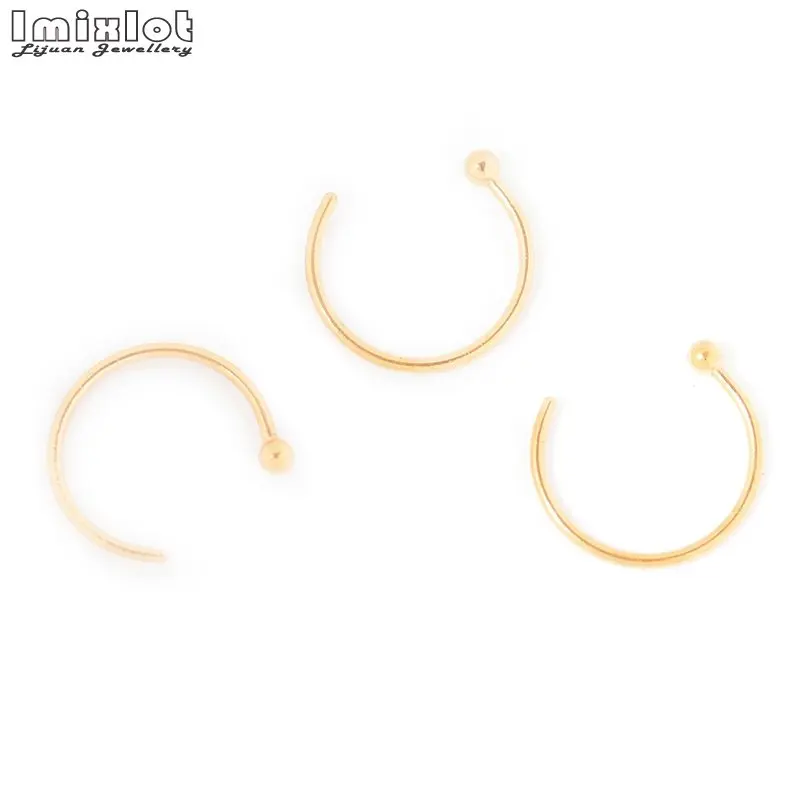 AB Imixlot 5 шт./лот Поддельные Нос кольцо Labret губы кольцо C клип губ пирсинг Спираль пирсинг для пупка искусственное кольцо для носа Neus пирсинг - Окраска металла: AB