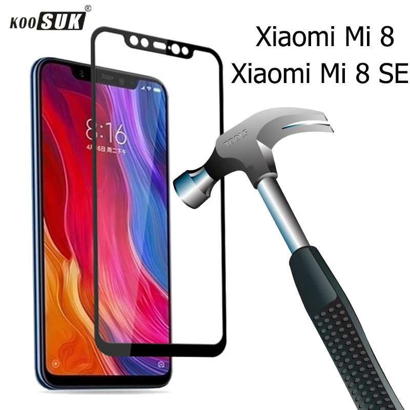 Закаленное стекло для Xiaomi Mi8 Mi 8 SE твердость 9H полное покрытие Защитная пленка