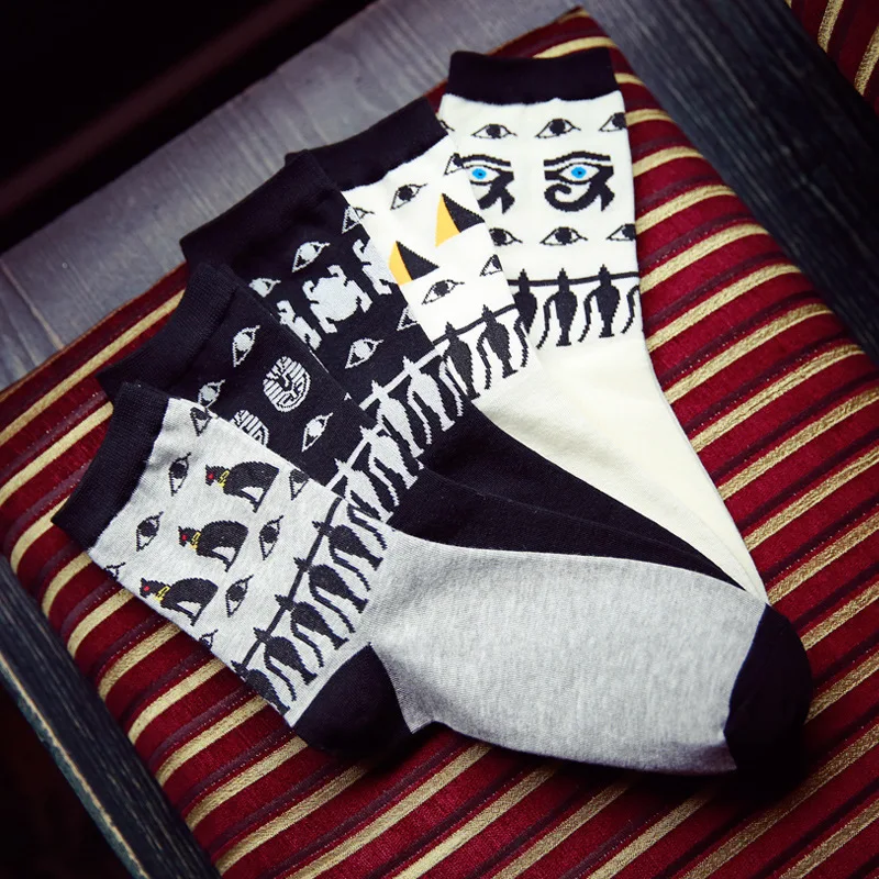 10 Пар/лот Новые зимние мужские носки черные глаза личность ретро тенденция