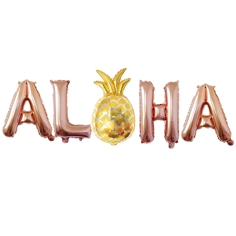 Гавайские вечерние костюмы с воздушными шарами ALOHA хит 16 дюймов золото розовое
