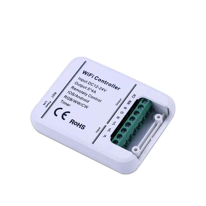 DC12V 24V WIFI RGB/RGBW/контроллер RGBWW 5CH 16 миллионов цветов управление музыкой и таймером