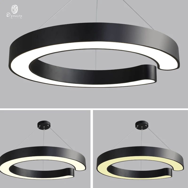 Светодиодные подвесные светильники с круглым кольцом алюминиевые потолочные в