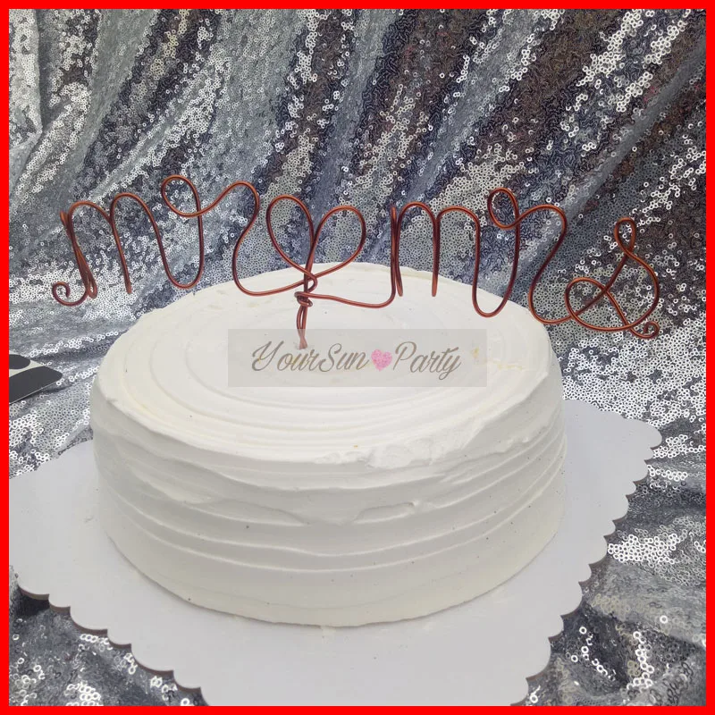 2017 Бесплатная доставка Mr And Mrs Свадебный Торт Топперы ручной работы из