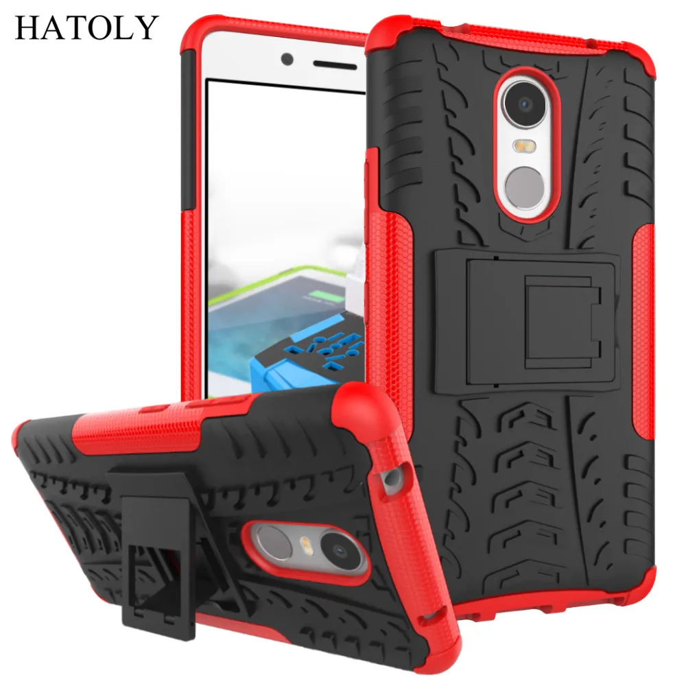 

HATOLY sFor Cover Lenovo K6 Note Case K53a48 5.5" Armor Shockproof Silicon Hard Plastic Case For Lenovo K6 Note with Holder