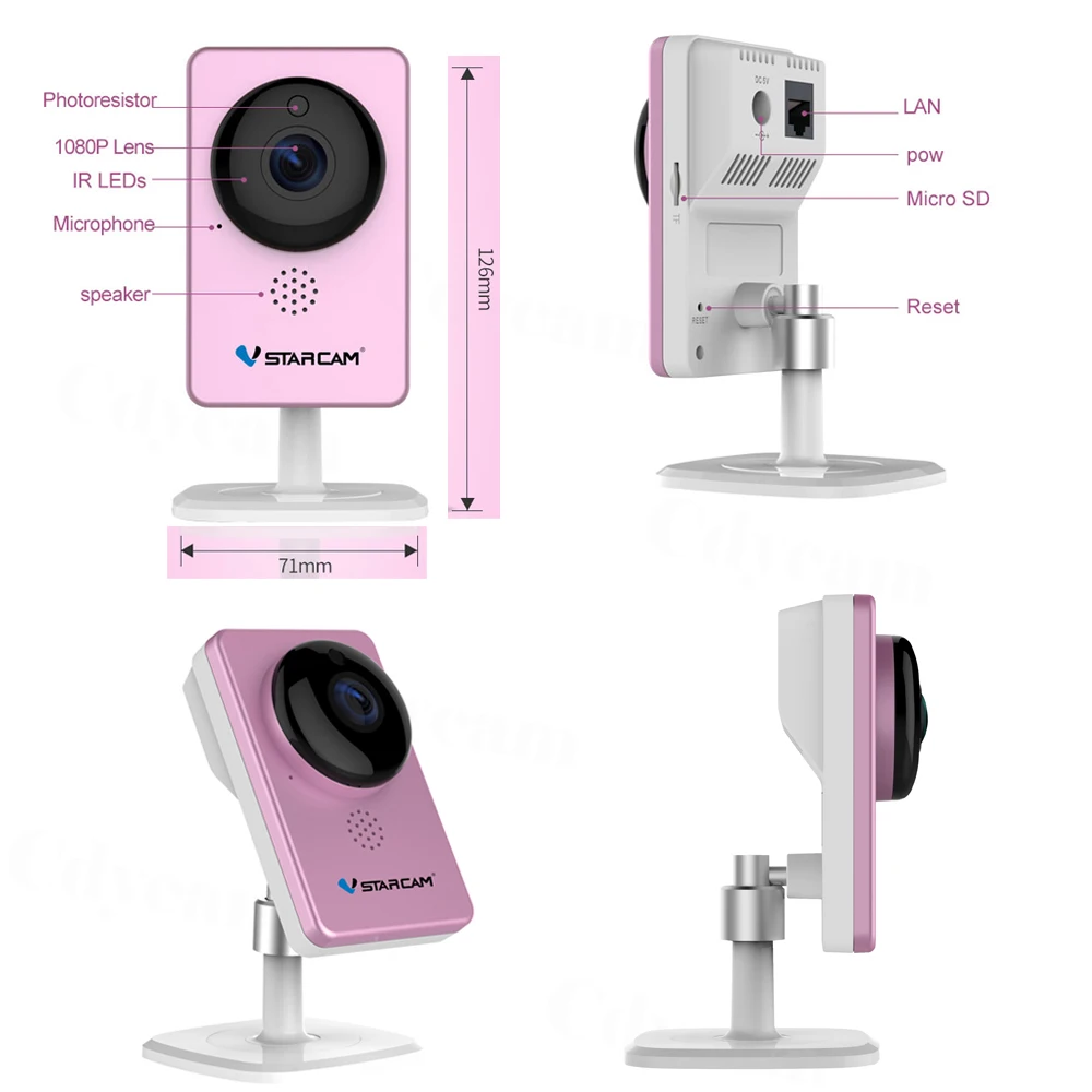 VStarcam C60S панорамная Wifi ip-камера 1080P FHD 2mp рыбий глаз ip-камера Беспроводная 180 градусов широкий угол, поддержка sd-карты, IR-CUT