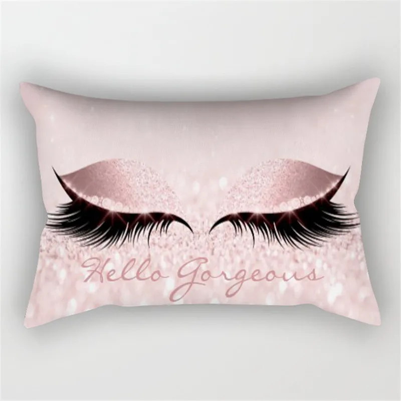 

Eyelash Out Soft Polyester Cushion Cover 30x50cm Marble Pillow Cases Eyes Mark Pillow Covers Decorative vintage