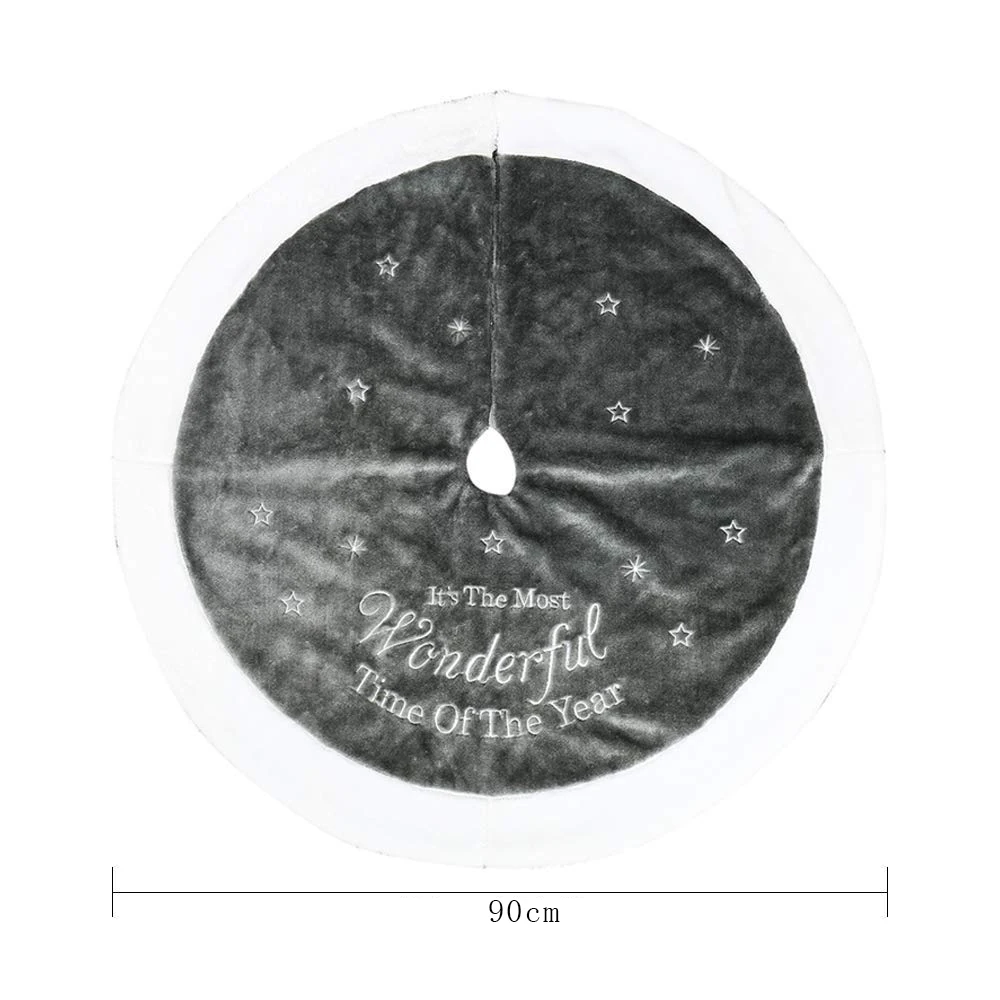 Рождественская елка юбка с вышитой звездой белая стеганая отделка Искусственный