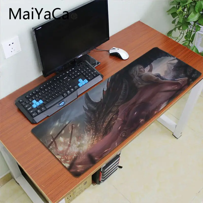 Lock Edge 30x60cm Maiyaca Игра престолов дракон Противоскользящий резиновый игровой коврик для мыши xxl скоростная клавиатура мышь mat30x70cm ноутбук ПК Настольный коврик - Цвет: Lock Edge 30x60cm