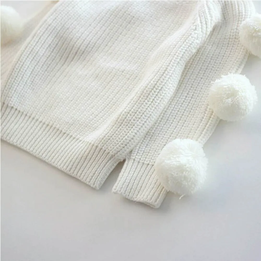 spring autumn winter warm thick kids girls sweater balls design baby knitted cardigans casual European American toddler sweaters | Детская