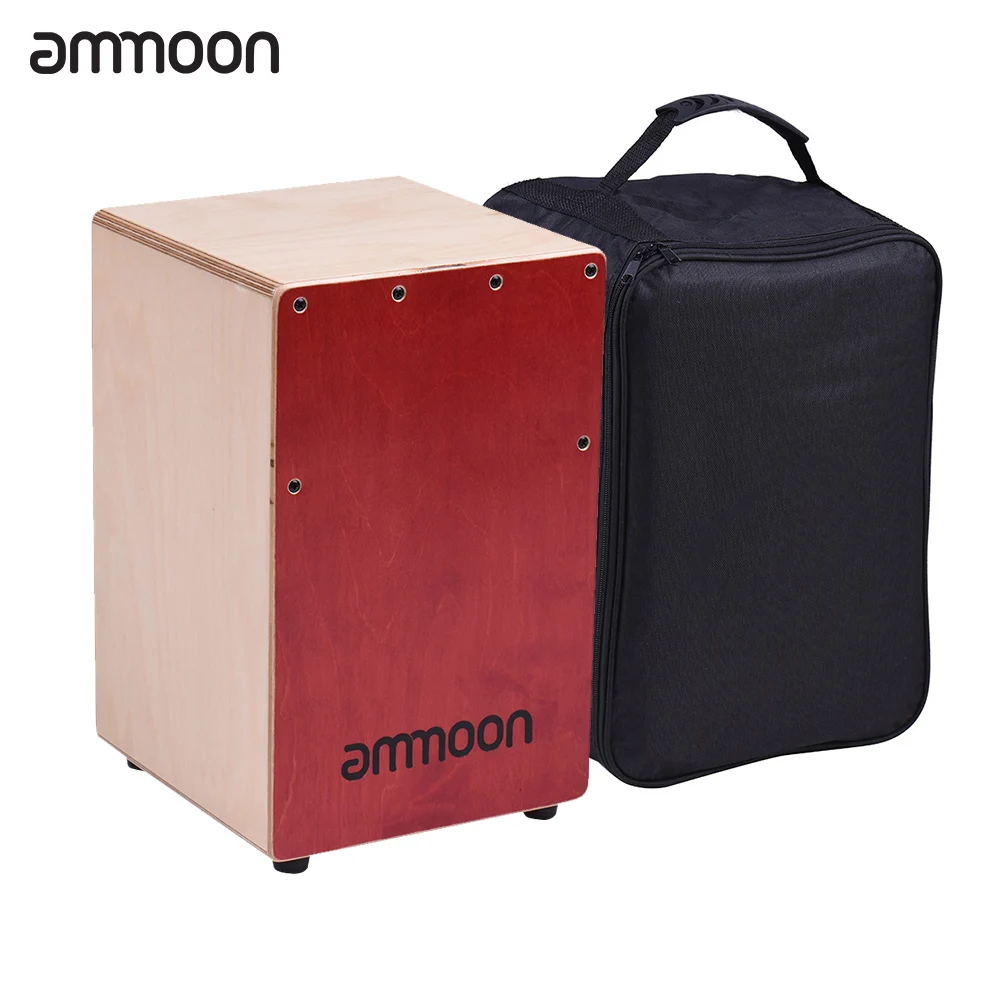 

ammoon Children Kids Wooden Cajon Box Drum Hand Drum Percussion Instrument Birch Wood with Adjustable Strings Carrying Bag
