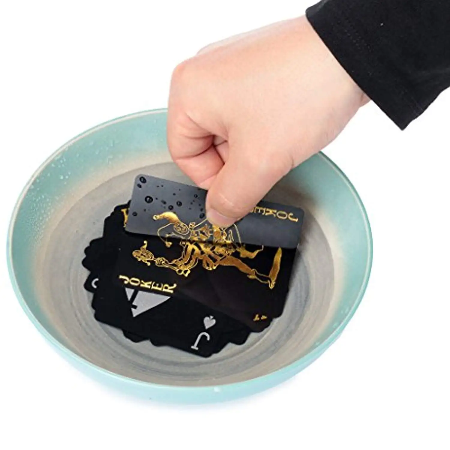 Профессиональные Водонепроницаемые пластиковые покерные карты черные