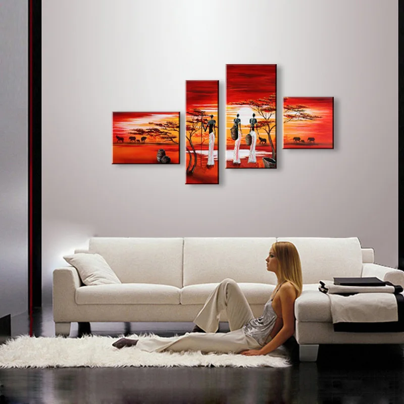 Ручной работы живопись маслом на холсте Современные пейзажи Африки картина Best Art