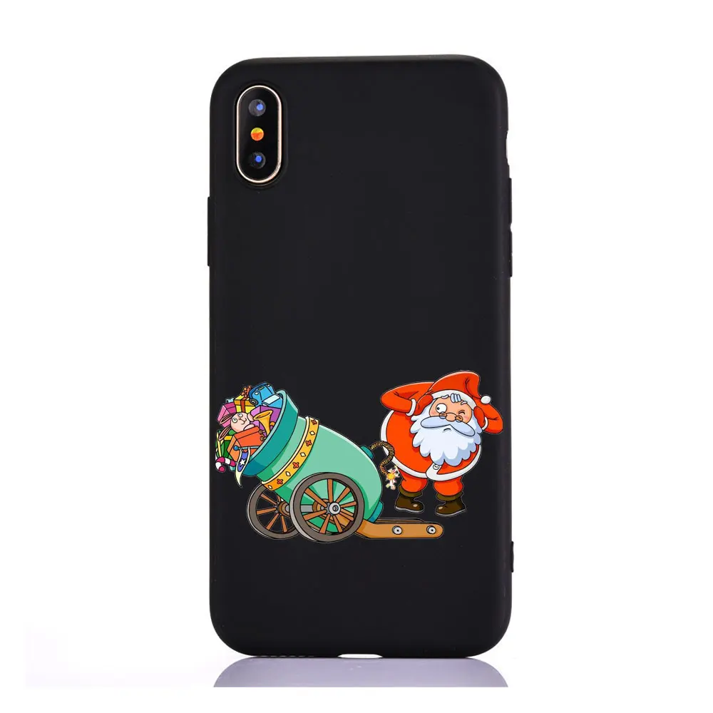 Год Рождественские подарки Лось снег милый чехол для телефона для iphone 11 PRO MAX 7 6 6s 8 Plus 5 5S se XR X XS MAX Мягкий ТПУ силиконовый чехол - Цвет: tpu  A1595