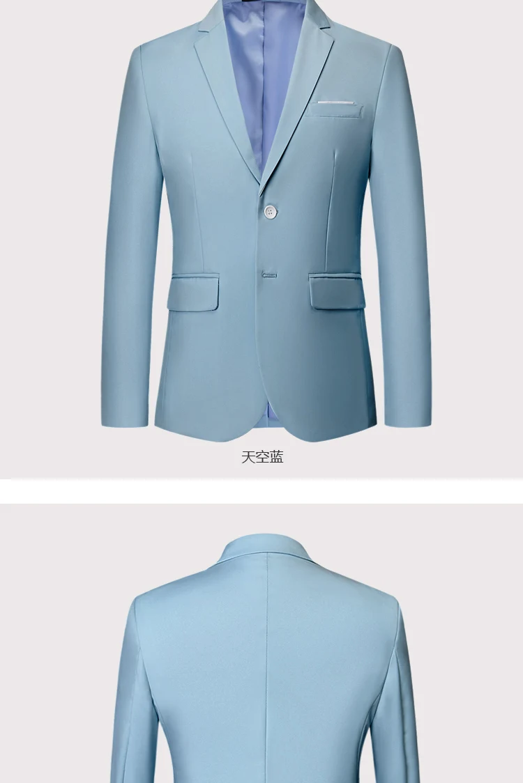 Slim Fit Для мужчин s повседневная куртка одноцветное две кнопки блейзер Для мужчин Классические Цвет Для мужчин s костюм куртки Бизнес пальто Для мужчин M-6XL
