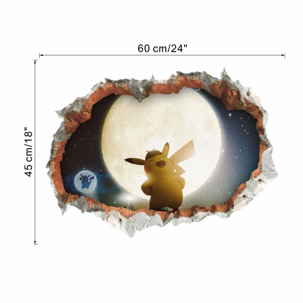 3d Покемон наклейки на стену домашний декор с принтом милых животных детские клей
