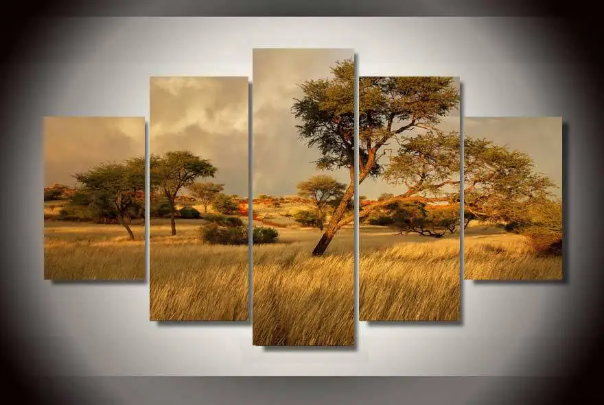 

Large HD Afrika Savanna Oil Painting On The Wall Art Canvas Pictures For Living Room Home Decor Modular Picture Top-rated Poster