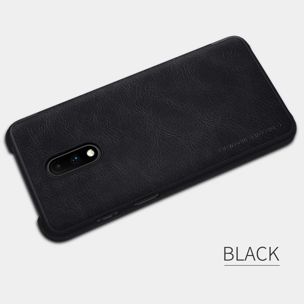 black Nillkin Qin серии Флип Caes Для OnePlus 7 Pro 7T корпус из искусственной кожи чехол OnePlus 7 Pro Чехол - Цвет: black
