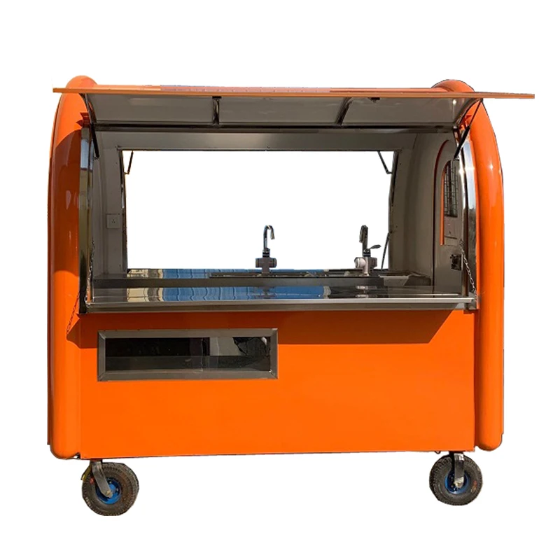 

Orange color KN-220E mobile food carts/trailer/ ice cream truck/snack food carts with factory price