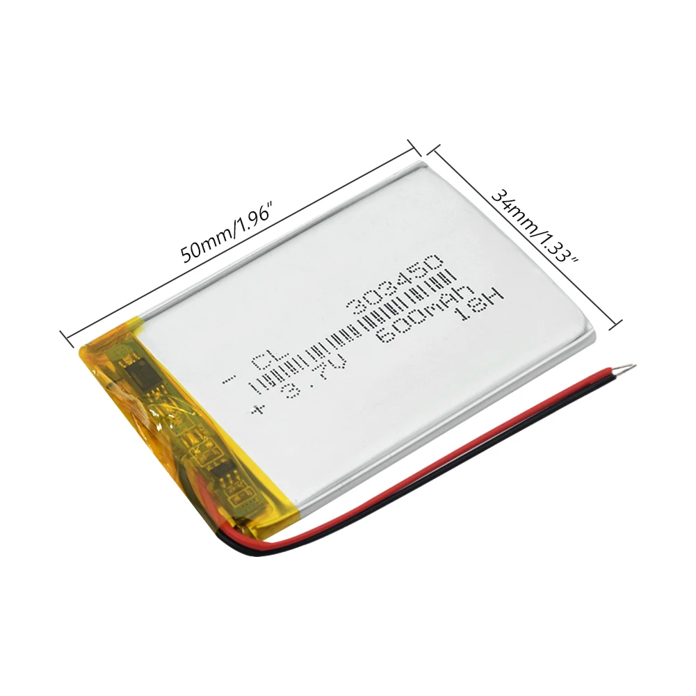Перезаряжаемая батарея 3,7 V 600mAh 303450 литий-полимерная литий-ионная батарея Lipo cells для MP3 MP4 gps электрическая игрушка BT гарнитура