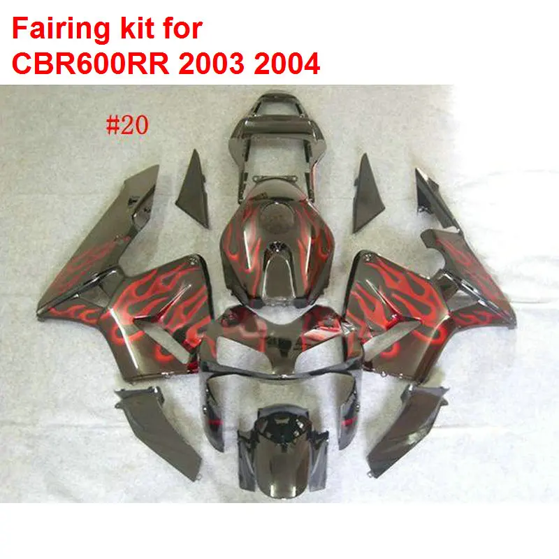 100% Новинка для HONDA CBR600RR 03 04 (красное пламя) бесплатно изготовленный на заказ Abs