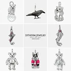 Кулоны с черным кубическим вороном, Ювелирное Украшение 2018 пробы из стерлингового серебра 925 пробы, ожерелье для женщин, мужчин, мальчиков и девочек