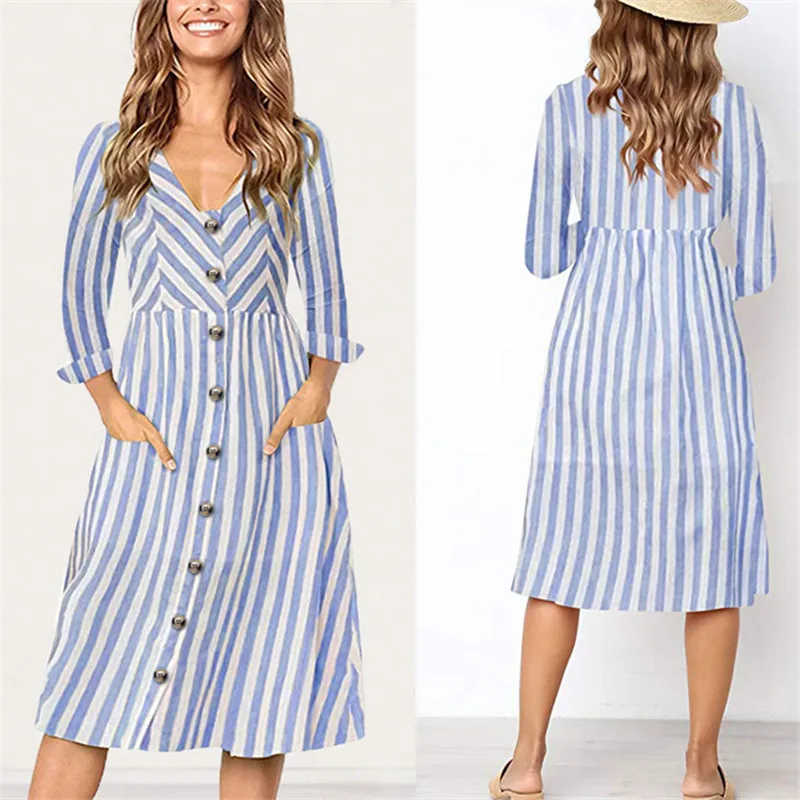 Женское богемное пляжное платье винтажное однобортное вечерние дажное