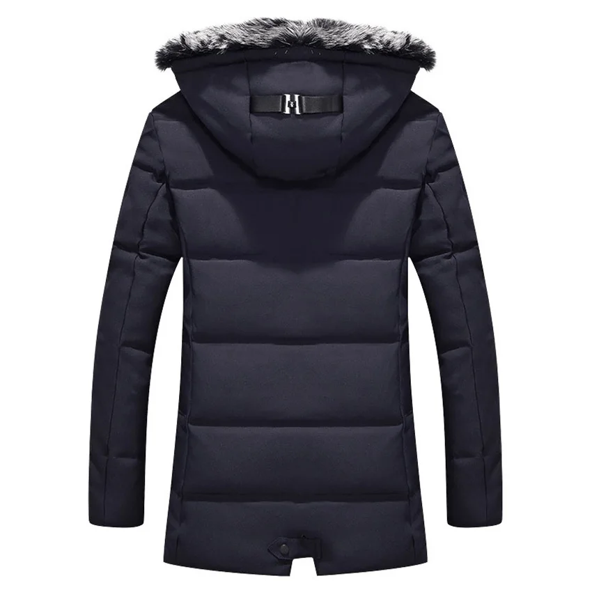 2018 модные мужские длинные зимние парки пальто свободного кроя с капюшоном