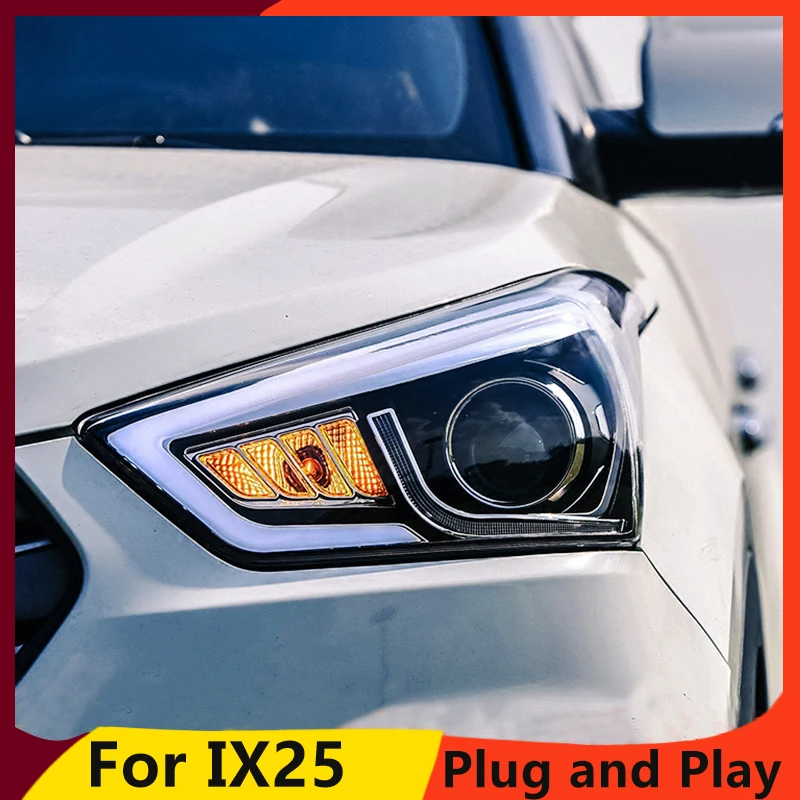 KOWELL автомобильный Стайлинг для hyundai IX25 головной светильник s- Creta светодиодный головной светильник DRL Дневной ходовой светильник Bi-Xenon HID аксессуары