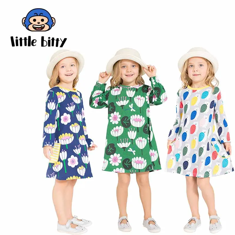 2018 Брендовые платья для девочек детское платье принцессы с длинными рукавами и