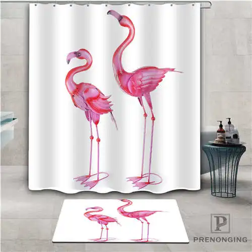 Custom flamingos (1) Waterproof Shower Curtain Doormat Home Bath Bathroom Polyester Fabric Multi Sizes#2019-01-12-281 | Дом и сад