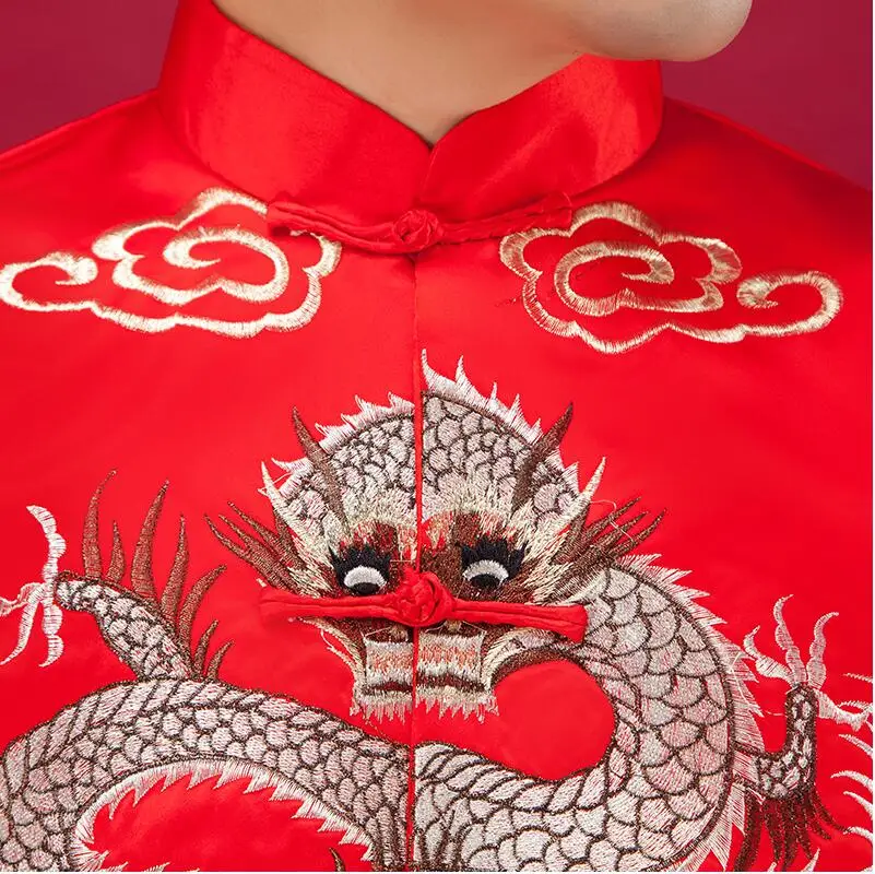 Халат дракона мужской новинка 2018 китайская свадебная одежда мужская для шоу