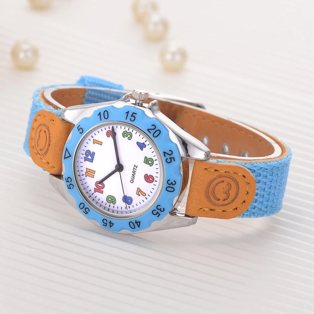 Reloj модные детские наручные часы с арабскими цифрами и нейлоновым ремешком, аналоговые кварцевые часы relojes, детские часы