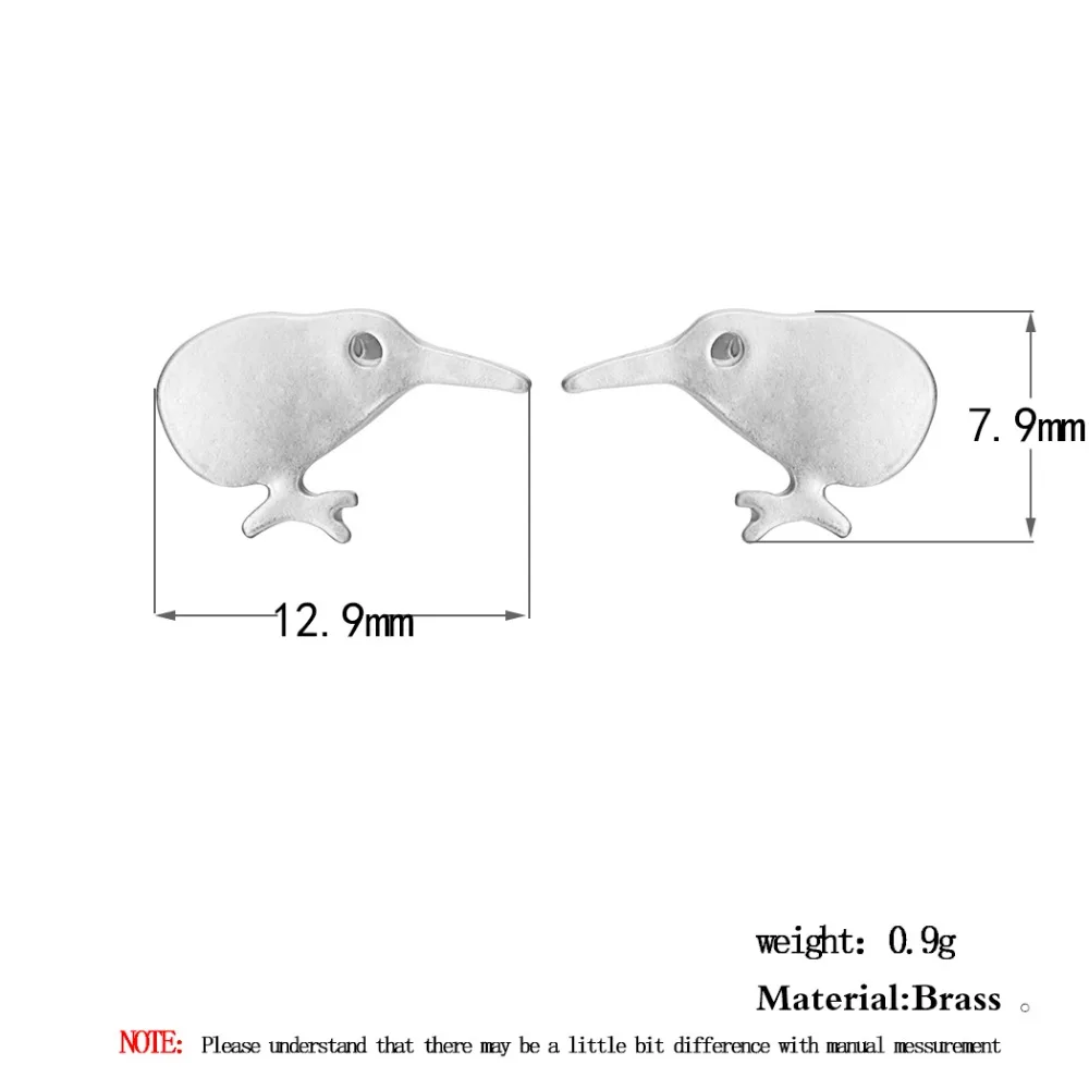 Высокое качество милые серьги гвоздики в виде птицы из золотого сплава