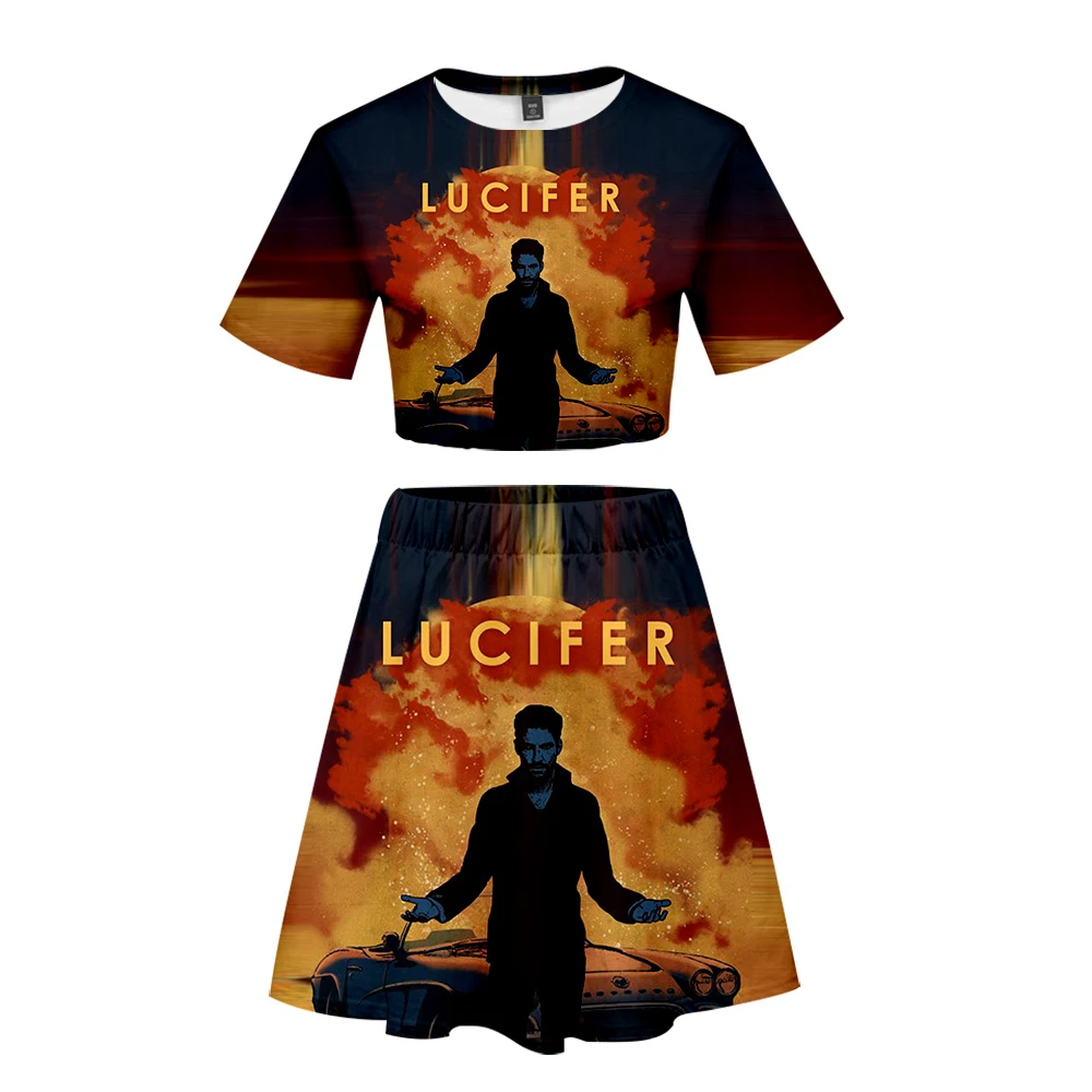 Комплект из 2 предметов Lucifer футболка с коротким рукавом и платье без отделки