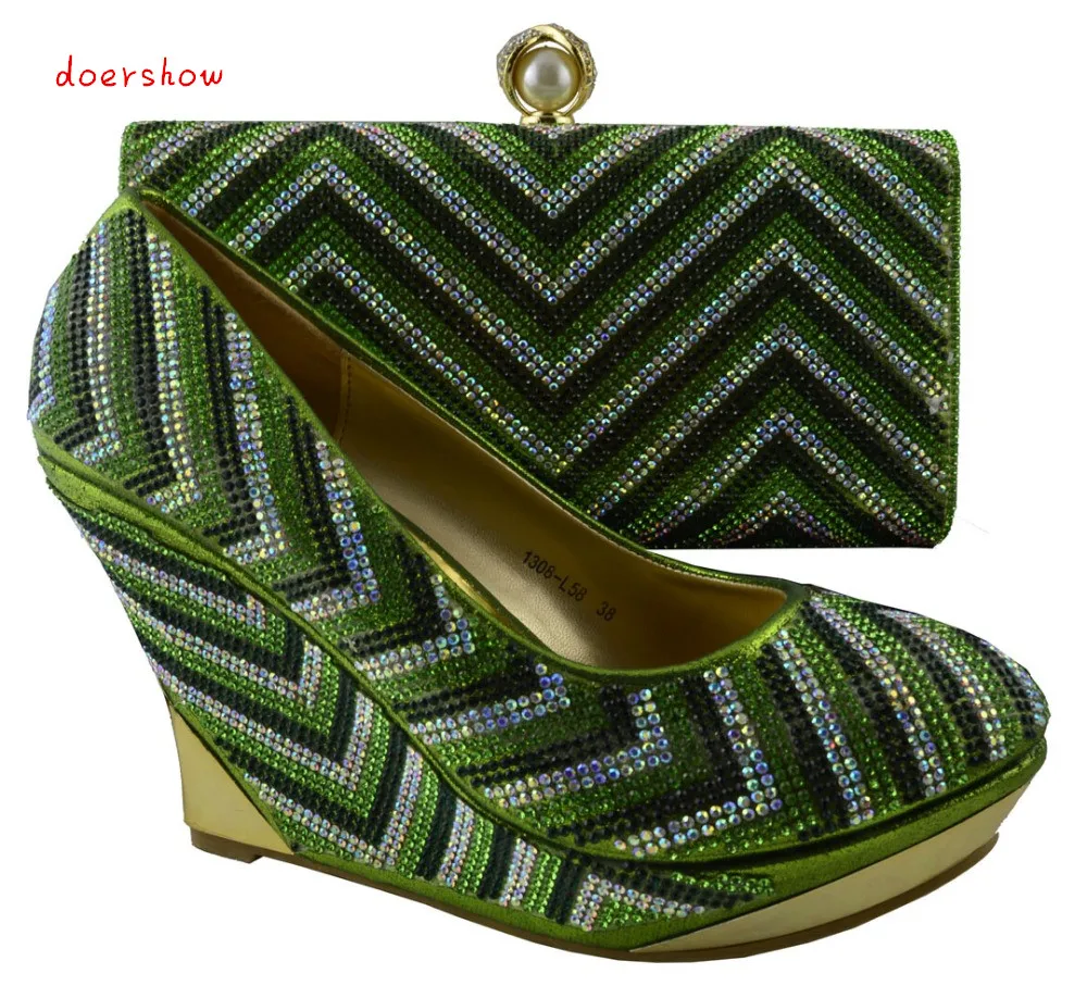 

Doershow самая популярная африканская сумка на высоком каблуке Стразы Свадебная итальянская женская Быстрая доставка