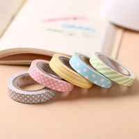 5pcsset candy color rainbow striped dots washi tape diy decorative tape color paper adhesive tapes student school office supply
