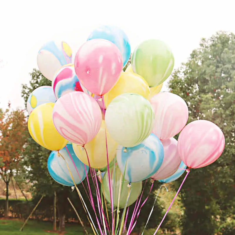 100 шт Красочные мрамор воздушные шары Цвета Агата Baby Shower одежда для свадьбы дня