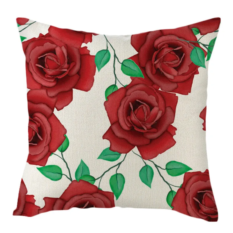 Fuwatacchi цветочным узором льна Ретро стиль хлопковая Наволочка на подушку Винтаж