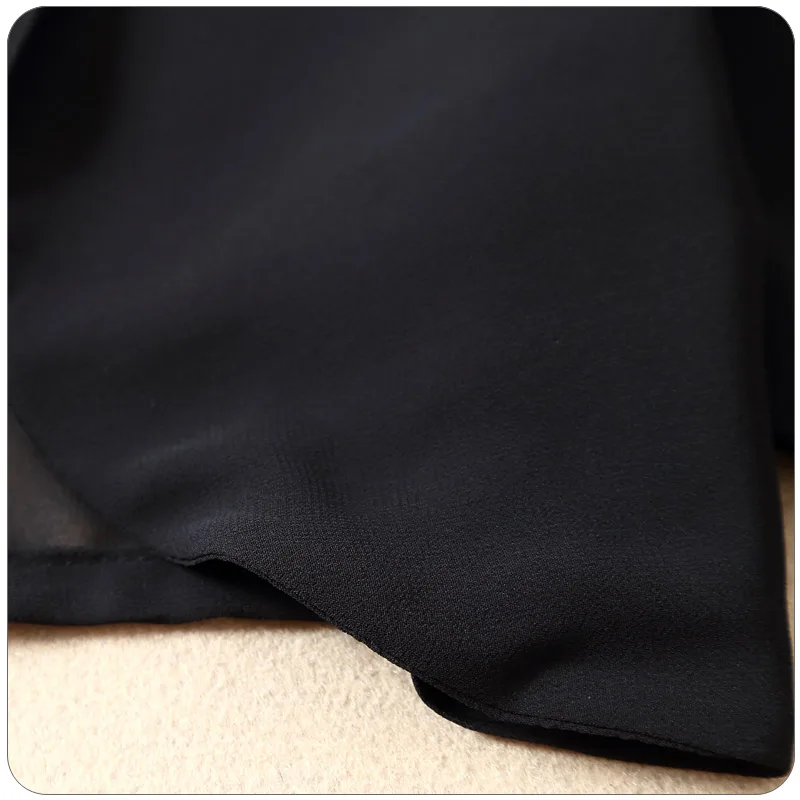 Женская короткая шифоновая куртка M/L XXXL Летние черные маленькие топы рубашка с