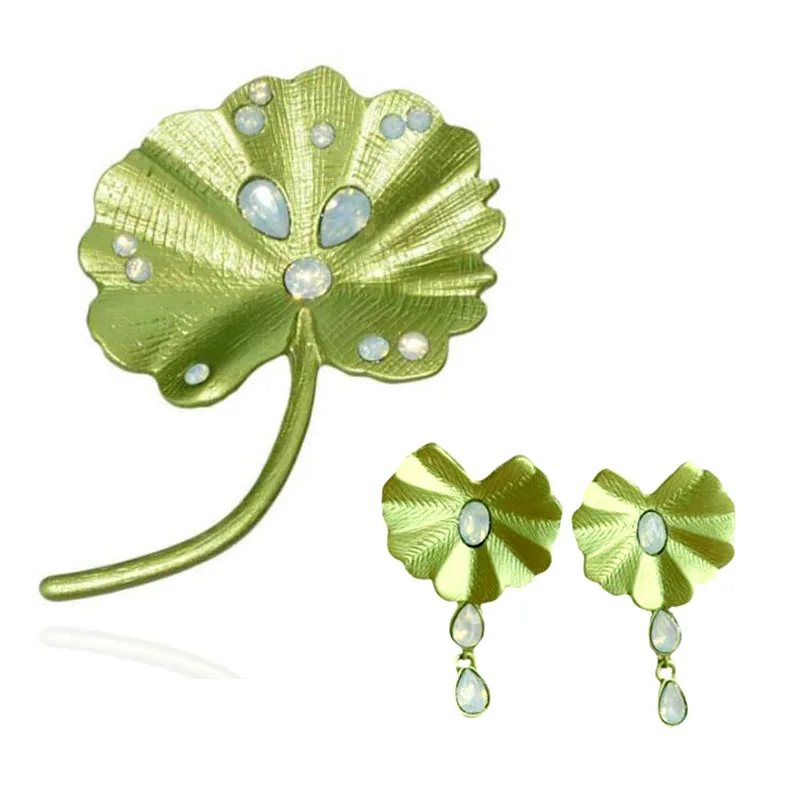 CSxjd 2019 Новый Винтажный растительный ЮВЕЛИРНЫЙ зеленый лист брошь шарф Пряжка