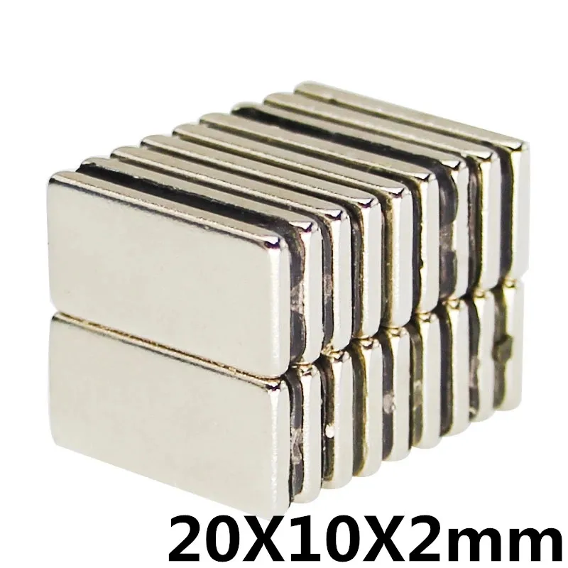 10pcs 20 x 10 x 2 mm N35 Super Strong Small 20*10*2mm Neodymium Magnets Rare Earth Powerful Magnet