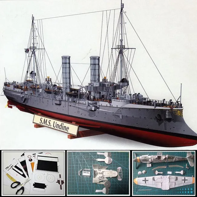 Новая 3d бумажная модель корабля немецкая Газель уровень S.M.S ундин светильник Cruiser