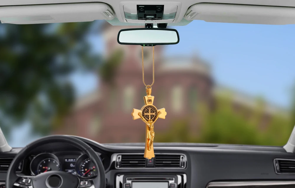 Автомобильная подвеска, автомобиль, христианский Иисус, распятие, фигурка, висящее авто зеркало заднего вида, украшение, крестовая подвеска, украшения