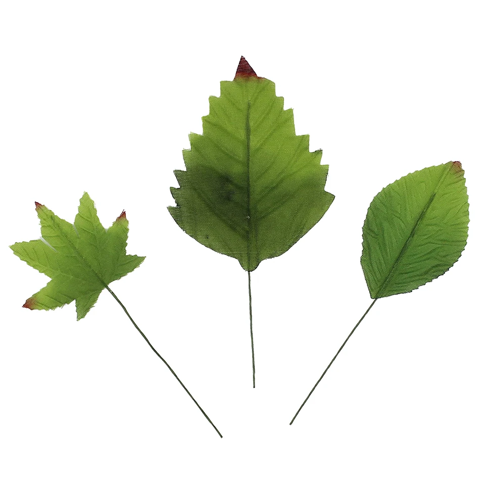 Искусственный цветок 12 шт. шелковые зеленые листья вечерние украшения для