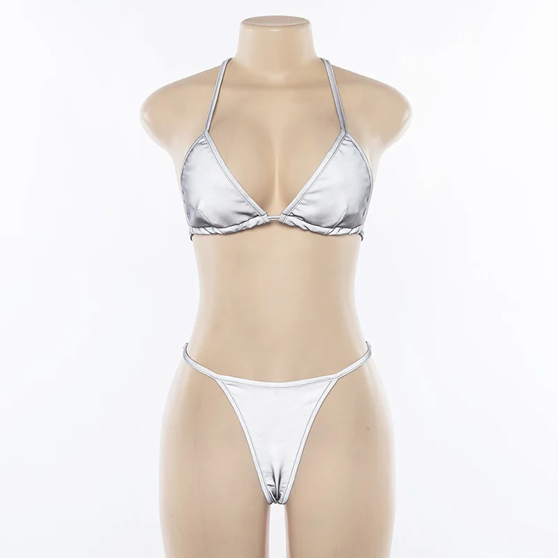 Модные Серебристые Светоотражающие пикантные комплекты из 2 предметов 2019 г.