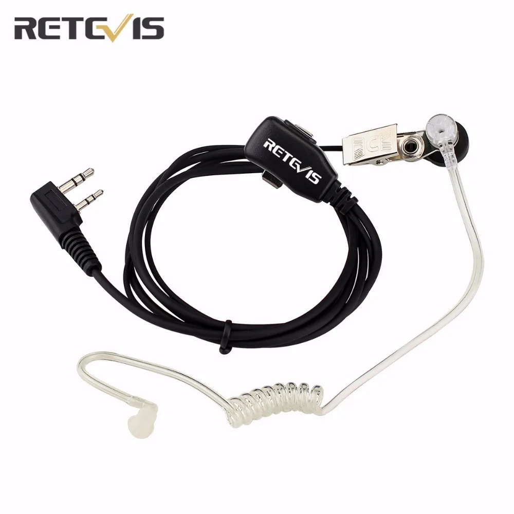 Retevis 2 Pin PTT Микрофон Гарнитура тайная Акустическая трубка в ухо наушник для Kenwood F радио Baofeng CB аксессуары C9003A