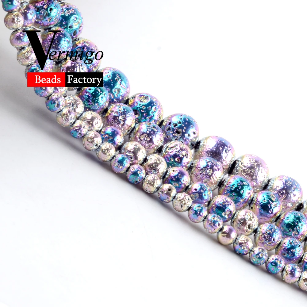 Бусины из гематита с радужной гравировкой минеральные бусины натуральным камнем